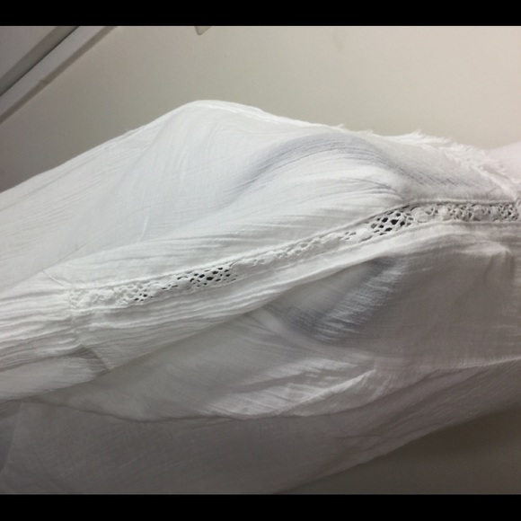 a.n.a. A NEW APPROACH White Lacy Sheer Buttondown - Picture 7 of 8